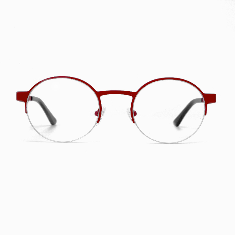 Custom New Design of Metal Round Semi-Frame Optical Eyeglasses 5O1A4875